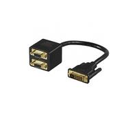 CABLE REPARTITEUR DVI-I / 2x VGA PLAQUE OR