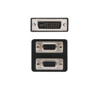Câble répartiteur DVI vers VGA modèle DVI/M-2xHDB15/H. Longueur 20 cm, permet de connecter un appareil avec sortie DVI à deux écrans VGA simultanément, idéal pour les configurations multi-panta