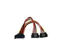 Câble répartiteur en Y d'alimentation SATA vers 2x SATA avec verrouillage - 15 cm - Câble doubleur alimentation SATA - Répartiteur d'alimentation -