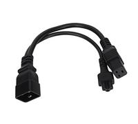 Câble répartiteur en Y IEC320 C20 mâle vers C19 Femelle, câble d’Alimentation 1 entrée/2 Sorties avec Gaine en PVC, 20 A 125 V / 16 A 250 V, pour Ordinateur Portable,