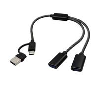 Câble répartiteur femelle 2/3 ports USB 2.0 pour transférer des fichiers et charger deux/trois appareils répartiteurs