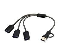 Câble répartiteur femelle 2/3 ports USB 2.0 pour transférer des fichiers et charger deux/trois appareils répartiteurs