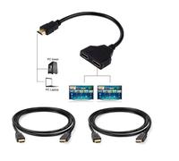 Câble Répartiteur HDMI 1 Entrée mâle 2 Sorties femelles + 2 Câbles HDMI 1,5 mètre - Connecter HDMI à 2 périphériques - Straße Tech