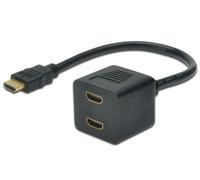 MicroConnect - Répartiteur HDMI - liaison double - HDMI femelle pour HDMI mâle - 20 cm - noir - passif