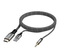 Câble répartiteur HDMI unidirectionnel ARC/eARC 192 kHz vers 3,5 mm AUX Audio Extracteur Convertisseur Convertisseur Convertisseur Adaptateur USB pour TV vers systèmes Home Cinéma Amplificateur Ancien