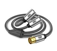 Câble répartiteur MIDI 5 broches DIN mâle vers double femelle, 50 cm, noyau en cuivre sans oxygène haute vitesse, pour clavier/synthétiseur/interface MIDI, studio et live performance