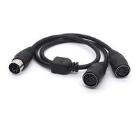 Câble répartiteur Midi, Midi DIN 5 broches Prise mâle vers 2 DIN femelle Smartphone auxe casque stéréo adaptateur jack Y câble d'entrée pour clavier MIDI, électrique, piano, synthétiseur, guitare Midi