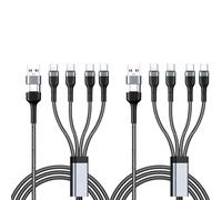 Câble Répartiteur Multi USB C Synchronisation de Charge Rapide 2 PCS 1.2 m Câble Charge 4 en 2 avec 4 Ports TypeC Compatible avec iPhone 15 Samsung Galaxy S24 S23 Ultra (USB Type C)