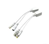 Câble répartiteur pour caméras IP, adaptateur d'alimentation passive sur Ethernet avec connecteur femelle CC 5,5 x 2,1 mm, longueur 17 cm, compatible avec routeurs WLAN (blanc)