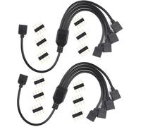 Câble répartiteur RGB à 4 Broches, câble de Connexion Femelle 1 à 4 Ports pour Bande de Changement de Couleur LED RGB (2 Paires)