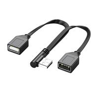 Câble répartiteur USB 1 à 2 avec Double Port Femelle, de 480 Mbps pour diverses utilisations Bureau, à la Maison et en Voiture, câble de données et de Chargement USB