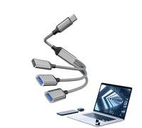 Câble répartiteur USB 1 en 3 sorties Multiport Data étendu PC TV Adaptateur de charge d'ordinateur portable, câble de division USB 1 en 3, adaptateur divisé de chargeurs