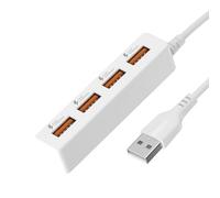 Câble répartiteur USB 2.0 4 en 1 pour le chargement USB mâle vers 4 USB 2.0 femelles Câble d'extension de données Adaptateur répartiteur USB avec adaptateur d'alimentation