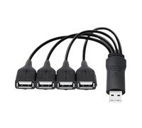 Câble répartiteur USB 2.0 mâle vers 4 ports femelles multi-ports pour transfert de données, alimentation et concentrateurs USB