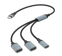 Câble répartiteur USB C 60 W pour recharger et transférer des données pour connecter des téléphones, ordinateurs portables et tablettes à des accessoires