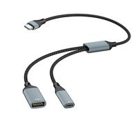 Câble répartiteur USB C 60 W pour recharger et transférer des données pour connecter des téléphones, ordinateurs portables et tablettes à des accessoires