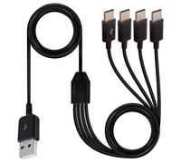 Câble Répartiteur Usb C Multi 4 En 1, Usb 2.0 A Mâle Vers 4 Prises Mâles De Type C, Adaptateur De Câble De Charge De Synchronisation 1 À 4 Compatible Avec Mobile/Android 1,5 M (4 Type C)