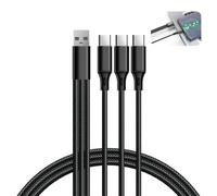Câble répartiteur USB C, USB a mâle à 3 câbles de charge mâle de type C, câble de charge tressé en nylon 3 en 1 avec câble 3x1,2 M, Cable 3 En 1,Cable Chargeur Multi Embout,charge rapide 5A (1,2 m)