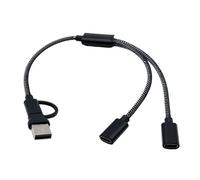 Câble répartiteur USB + câble d'extension de type C mâle vers 2/3 femelle - Connecteurs de ports de données et de charge - Adaptateur répartiteur USB C pour manette de jeu