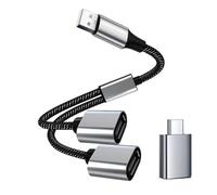 Câble Répartiteur USB, Câble Séparateur Type A Mâle vers 2 Femelles, Hub USB 2.0, avec Adaptateur USB C, pour Ordinateur Portable, PC, Mac, Voiture, PS4, PS5, Xbox
