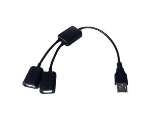 Câble répartiteur USB en Y USB 1 mâle vers 2 femelles - Double port USB - Adaptateur de chargeur de données