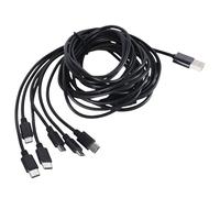 Câble répartiteur USB multi-ports avec 3 connecteurs USB 5 broches et 3 connecteurs de sortie de type C pour câble de charge de ventilateur à lumière LED