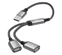 Câble répartiteur USB Y 0,3 m,1 à 2 répartiteurs,Double Port USB 2.0,Type A Mâle vers 2 Femelle Extension câble de Charge/données,pour Ordinateur Portable,Mac,PS5,PS4,Xbox One X/S