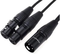 Câble répartiteur XLR,câble de câble-câbles de câblage xlr à xlr,câble XLR mâle à double XLR femelle à double XLR femelle (0.5 mètres/1.6 pieds)