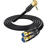 Câble répartiteur xlr vers 3,5 mm Y - Angle rectangulaire 90 degrés - 3,5 mm - Mini jack stéréo mâle vers 2 fiches microphone