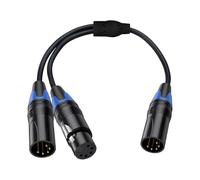 Câble répartiteur XLR Y 5 broches pour la distribution du son, F | Cordon de microphone pour la transmission du son de scène avec une conception pour l ' enregistrement en