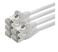 Câble réseau 1aTTack CAT5 FTP blindé avec 2x jeu de connecteurs RJ45 (5 pièces) 0,5 m blanc