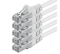 Câble réseau 1aTTack CAT5 FTP blindé avec 2x jeu de connecteurs RJ45 (5 pièces) 2m blanc