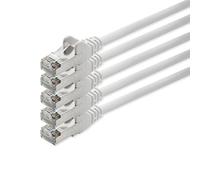 Câble réseau 1aTTack CAT5 FTP blindé avec 2x jeu de connecteurs RJ45 (5 pièces) 5m blanc