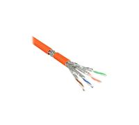 Câble Réseau Alcasa Cat7 50m S/FTP (S-STP) Orange LSZH 10GBase-T AWG23/1 1000MHz Diamètre 7.3mm Certifié EN50173-1/ISO/IEC11801