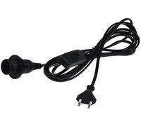 ChiliTec Câble d'alimentation E14 Fassung 3,4m avec interrupteur pour lampe à fabriquer soi-même Noir