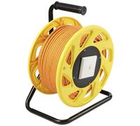 Câble réseau avec enrouleur Renkforce RJ45 réseau informatique CAT 7a S/FTP 90.00 m orange rond