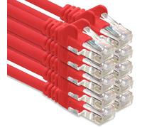 Câble réseau Câble CAT-6 RJ45 10x 0,25 m - Rouge