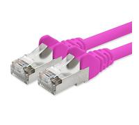 Câble réseau CAT 5e câble de raccordement réseau SFTP blindé feuille et tresse avec 2x fiches RJ45 10m magenta