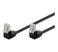 Goobay Câble réseau Cat5e F/UTP 2x90° coudés Noir 0,5 m
