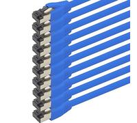 Câble réseau Cat 8 2 m Câble CAT8 bleu - paquet de 10 Cat.8 Lan 2000 MHz 40 Gbit s 40GBase-T Poe+ patch cable Câble Ethernet LSZH - 10 x 2 mètres bleu