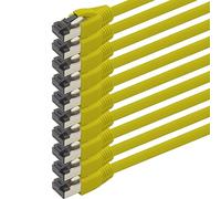 Câble réseau Cat 8 2 m Câble CAT8 jaune - lot de 10 Câble patch Cat.8 Lan 2000 MHz 40 Gbit s 40GBase-T Poe+ Câble Ethernet LSZH - 10 x 2 mètres jaune
