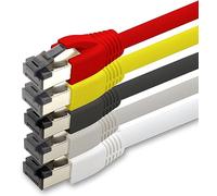 Câble réseau Cat 8 de 2 m Jeu de couleurs de câbles CAT8-5 pièces Cat.8 Lan 2000 MHz 40 Gbit s 40GBase-T Poe+ câble patch Câble Ethernet LSZH - 5 x 2 mètres