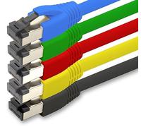Câble réseau Cat 8 de 2 m Jeu de couleurs de câbles CAT8-5 pièces Cat.8 Lan 2000 MHz 40 Gbit s 40GBase-T Poe+ câble patch Câble Ethernet LSZH - 5 x 2 mètres