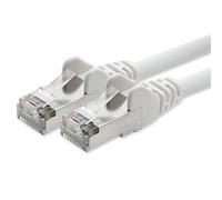 Câble réseau CAT5e 2x connecteur RJ45 feuille et câble de raccordement réseau SFTP blindé par tresse 30m blanc