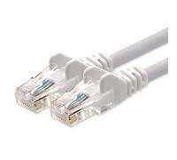 Câble réseau CAT5e 2x fiche RJ45 câble de raccordement réseau UTP 30m blanc