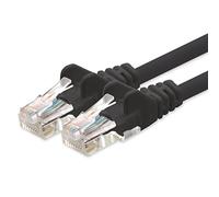 Câble réseau CAT5e 2x fiche RJ45 câble de raccordement réseau UTP 50m noir