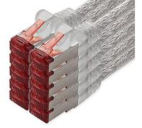 Câble réseau Cat6 10 x 0,25 m câble Ethernet transparent Lankabel câble réseau Cat6 Lan câble patch Sftp Pimf 1000 Mbits