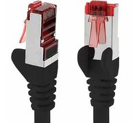 Câble réseau Cat6 1x 5m CAT6 - blindage SFTP - Câble de raccordement CAT.6 RJ45 Câble Ethernet DSL LAN routeur commutateur modem panneau de brassage - noir - 1 pièce