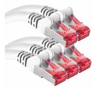 Câble réseau Cat6 5x 2m CAT6 - blindage SFTP - Câble patch CAT.6 RJ45 Câble Ethernet DSL LAN routeur commutateur modem panneau de brassage - blanc - 5 pièces