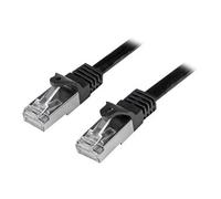 Câble réseau Cat6 blindé SFTP sans crochet - 50 cm Noir - Cordon Ethernet RJ45 anti-accroc - Câble patch - Cordon de raccordement - RJ-45 (M) pour